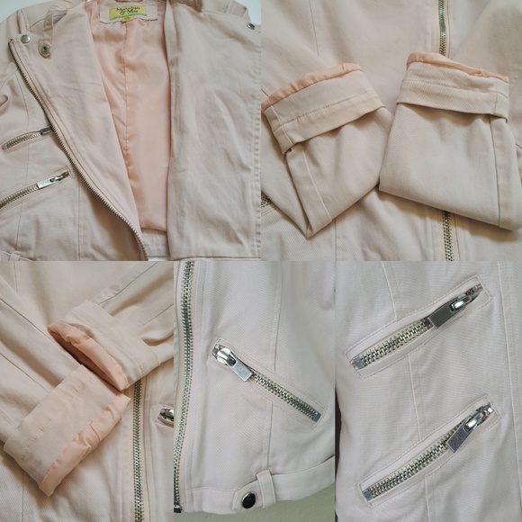 Maralyn & Me Soft Pink Moto Biker Zipper Jacket M - Picture 7 of 9